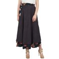 thumbnail image 1 of Phagun Summer Wear Floral Printed Cotton Black Two Layer Reversible Wrap Skirt, 1 of 6