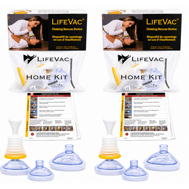 LifeVac Home Kit Lot de 2 - Dispositif de Secours contre l'Étouffement, Dispositif de Secours par Succion Portable Trousse de Premiers Soins pour Enfants et Adultes, Dispositif Portable de Succion des Voies Aériennes / Dispositif Anti-Étouffement pour Enfants et Adultes