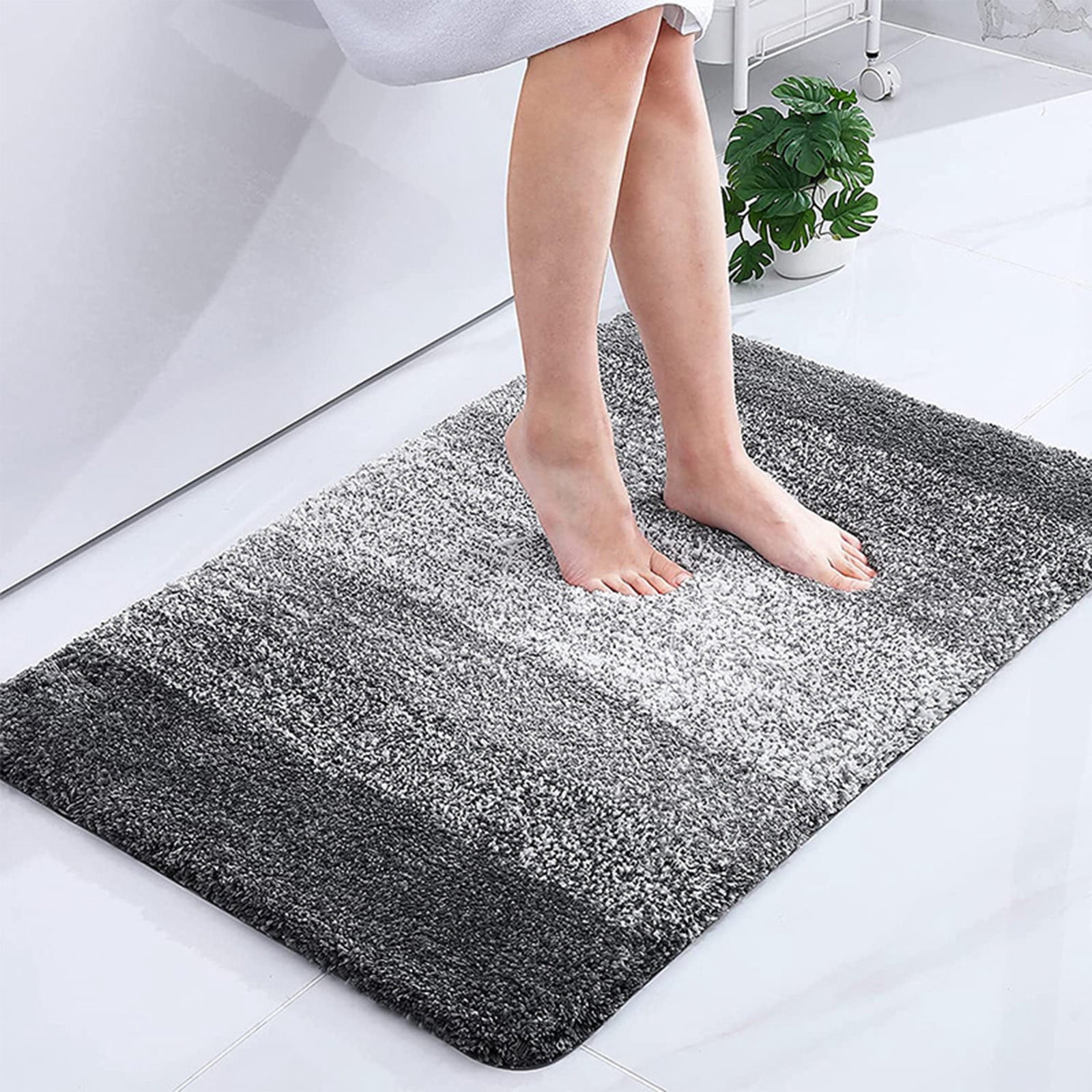 Deals! Gspmoly Living Room Bedroom Flocking Carpet Plushes Rug Bathroom Absorbent Non Slip Mats Kitchen Foot Mats Machine Wash Bathroom Rugs for Bedroom Bath Tub and Shower Deals