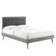 thumbnail image 1 of Modway Willow King Wood Platform Bed With Splayed Legs in Gray Charcoal, 1 of 11