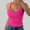 thumbnail image 3 of Débardeurs Côtelés à Bretelles Spaghetti pour Femmes, Encolure Dégagée, Coupe Ajustée, Camisole en Coton, Basique Sans Manches pour Superposition, 3 of 4