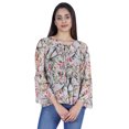 thumbnail image 1 of Moomaya Hauts Imprimés à Manches Longues Évasées pour Femmes Été Décontracté Kurta-ZL Courte, 1 of 8