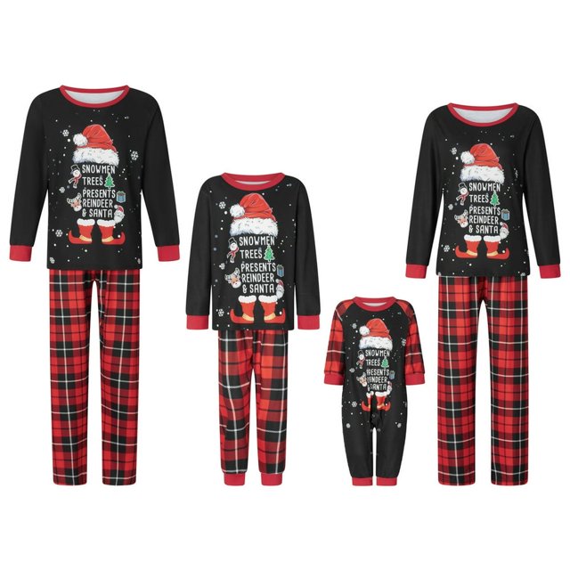 Famille Pyjama de Noël Ensemble Pjs de Noël pour Adultes Enfants Bébé Chien