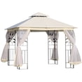 thumbnail image 1 of Outsunny Pavillon de Terrasse 10 Pieds x 10 Pieds, Auvent de Pavillon Extérieur, Blanc, 1 of 9