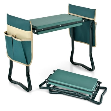 Patiojoy Genouillère de Jardin Portable et Tabouret de Siège avec 2 Pochettes à Outils Bonus