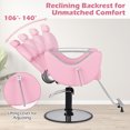 thumbnail image 4 of Gymax Chaise de Barbier Inclinable Chaise de Salon pour Coiffeur avec Appuie-Tête à Hauteur Réglable Rose, 4 of 9