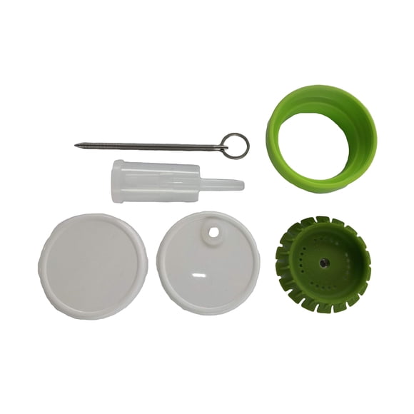 1 Pickle Pusher Small Batch Fermentation Kits complete with Airlock and Weight-Replacement BPA Free Holds 25X More Than Fermenting Weights Fits Widemouth Mason Jars Not Included