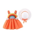 thumbnail image 2 of LSLJS Jupe à Bretelles d'Été Unie avec Chapeau pour Tout-Petits Enfants Bébé Fille, Robes pour Filles, 2 of 3
