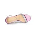 thumbnail image 4 of BLISSFUL STEP Women's Sandals Rhinestone Chunky Heel Ankle Strap Open Toe Party Shoes Pink 5.5, 4 of 7