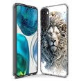thumbnail image 3 of MUNDAZE LG K51 Abstract Lion Sculpture Shockproof Clear Hybrid Protective Phone Case Cover, 3 of 6