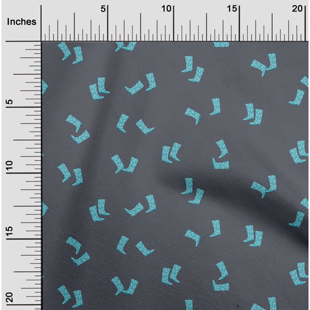 oneOone Cotton Silk Fabric Boots Fashion Print Sewing Fabric BTY 42 Inch Wide