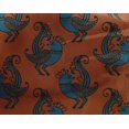 thumbnail image 4 of oneOone Georgette Viscose Orange Fabric Bird Block Fabric For Sewing Printed Craft Fabric By The Yard 42 Inch Wide, 4 of 4