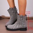 thumbnail image 3 of Mepaouo Womens Ankle Boots Square Toe Leopard Chelsea Slip on Booties Ladies Winter Combat Dress Boot, 3 of 8