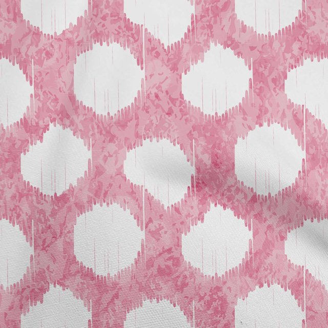 oneOone Silk Tabby Pink Fabric Asian Ikat Craft Projects Decor Fabric Printed By The Yard 42 Inch Wide
