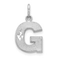 thumbnail image 1 of Diamond2Deal 14K Or Blanc Satin Diamant-Coupé g Initial Charm pour Femmes, 1 of 5