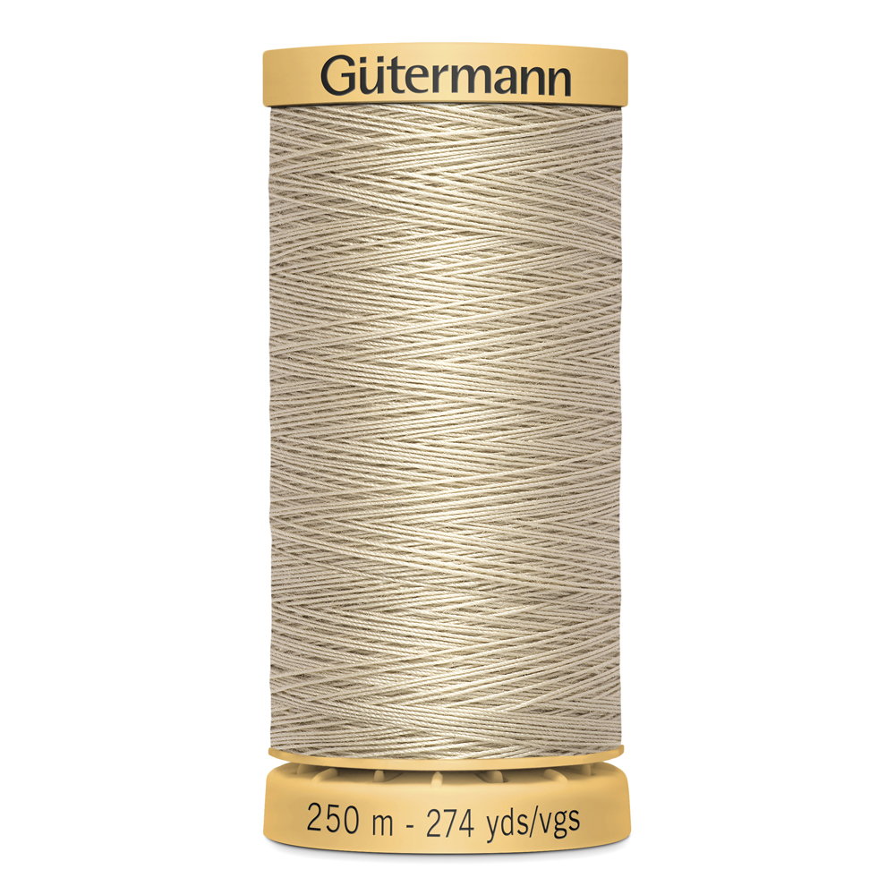 GÜTERMANN Cotton 50wt Thread, 250 m (273.4 yd), Black, Strong & Lustrous for Sewing