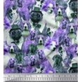 thumbnail image 1 of Soimoi Rayon Fabric Pug,Beagle & English Cocker Spaniel Dog Scene Print Fabric by The Yard 56 Inch Wide, 1 of 3