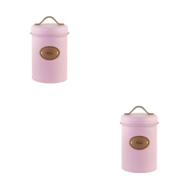 Wweixi Transparent Tea Jars For Storing And Displaying Favorite Tea Leaves Food Grade Metal Kitchen Storage Jars Jars Kitchen Pink tea 2Set