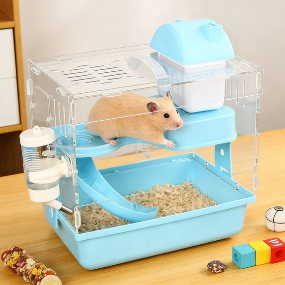 Amzcrzy Pet Beds, Acrylic Hamster Cage For Hamster With Tray Bottom Small Animals Habitat With Ventilation Holes Foolproof Clean Transparent Pet Cage Indoor Small Pet Enclosure, Acrylic Pets Bed