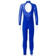 thumbnail image 4 of Choomomo Combinaison de Danse Ballet à Manches Longues avec Strass pour Filles, Bleu Royal 6, 4 of 7
