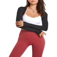 thumbnail image 2 of Cardigan Court de Yoga pour Femmes Haut d'Exercice Manches Longues Ouvert devant Boléro Solide pour Sports, 2 of 5
