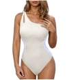 thumbnail image 1 of Diufon Women's Swimsuit Trendy Color Block Single Shoulder Backless Bathing Suits Summer Beach Sport Swimwear, 1 of 5