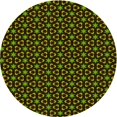 thumbnail image 1 of Ahgly Tapis Rond Lavable en Machine Intérieur Transitionnel Jaune Foncé Vert, 3 Pieds Rond, 1 of 7