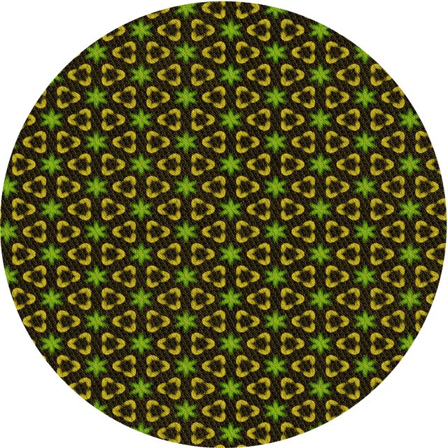 Ahgly Tapis Rond Lavable en Machine Intérieur Transitionnel Jaune Foncé Vert, 3 Pieds Rond