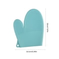 thumbnail image 3 of Thermal Insulation Silica Gel Gloves Kitchen Microwave Barbecue High Temperature Work Insulation Solid Color Gloves, 3 of 9