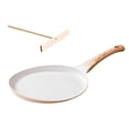 thumbnail image 1 of bedienty Nonstick Crepe Pan Handle Flat Pan Dosa Pan for Roti Indian Pancakes Cooktop 6inch white 8 inch, 1 of 5