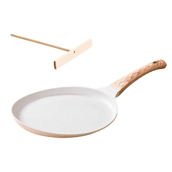 bedienty Nonstick Crepe Pan Handle Flat Pan Dosa Pan for Roti Indian Pancakes Cooktop 6inch white 8 inch
