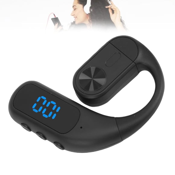 Casque Bluetooth, écouteur sans fil BT5.5, micro à annulation de bruit, casque sans fil d'oreille unique avec crochet d'oreille, 180mAh, axe rotatif à 180 degrés, affichage