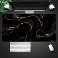 thumbnail image 5 of Large Mouse Pad 31.4 x 15.7inches 3mm XXL Extended Gaming Mouse Pad Mat with Non-Slip Base Stitched Mousepad for Computer,Office,Keyboard and Laptop- Black Gold \u200bCoffee Marble，Waterproof Desk Mat, 5 of 5