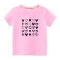 thumbnail image 1 of Penkiiy T-shirt en Coton pour Tout-Petits Garçons Filles Mode Mignon Col Rond Imprimé Saint-Valentin Manches Courtes 4-5 Ans Rose, 1 of 1