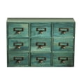 thumbnail image 1 of 9 Drawer Desktop Storage Cabinet with Metal Handles Countertop Cabinet Blue, 1 of 8