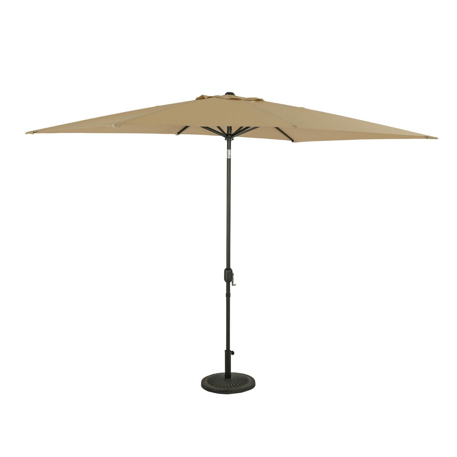 Bimini 6.5-ft x 10-ft Rectangular Market Umbrella - Champagne - Polyester Canopy