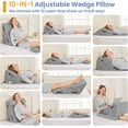 thumbnail image 3 of Wedge Pillows for Adult Adjustable Bed Wedge Pillow for Post Surgery Triangle Pillow Headboard with Bolster Cushion for Sleeping Acid Reflux Neck & Back Support and Dark G, 3 of 9