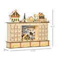 thumbnail image 3 of HOMCOM Christmas Advent Calendar Light Up Store Countdown Drawer, Village, 3 of 9