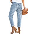 thumbnail image 3 of Joggeur en Denim Bleu Ciel pour Femmes, Rond, avec Poches, Usé, 3 of 10