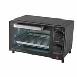 Mainstays 4 Slice Countertop Toaster Oven with 3 Settings, includes Baking Rack and Pan, Black, New