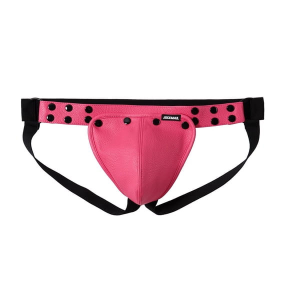 EOYWHK Mens PU Thongs Adjustable Jockstrap Stretchable Athletic Cutout Brief with Pouch Sleepwear Nightwear