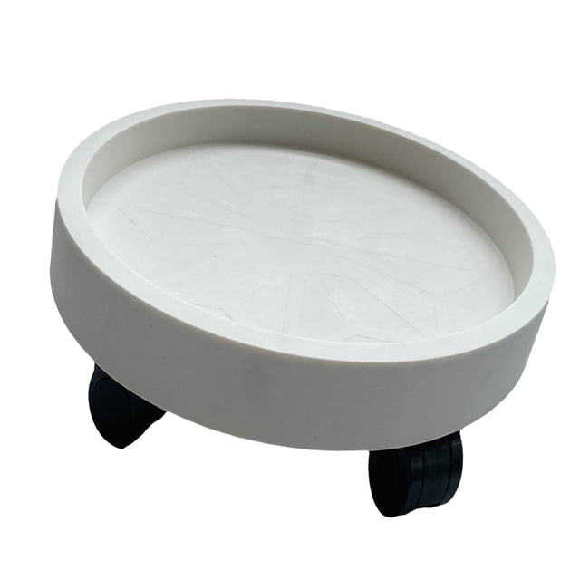 Caddy pour Plantes, Support de Pot de Plante avec Roues Pivotantes, Support Rond pour Plante en Pot sur Roues, Plateau Soucoupe de Jardinière à Roulettes Plateau de Pot de Fleurs Support de Pot de Fleurs pour Balcon Blanc