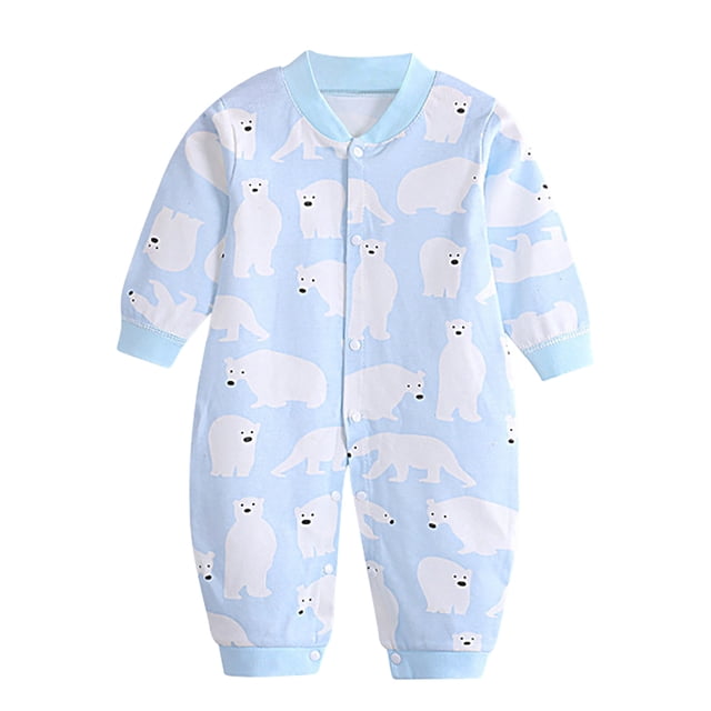 TZEWGL Long Sleeve Cartoon Print Pajamas For Toddler Crew Neck Sleep Wear For Infant size 0-3M