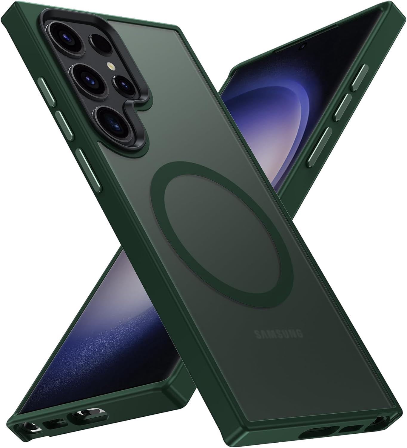 Entronix Shockproof Heavy Duty Cell Phone Case for Samsung Galaxy S24 Ultra, Green