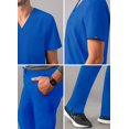 thumbnail image 4 of Adar Addition Go-Basic Scrub Set for Men - Classic V-Neck Scrub Top & Cargo Scrub Pants - A9300 - Royal Blue - 3X, 4 of 7