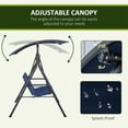 thumbnail image 4 of Outsunny 3-Seat Patio Swing Chair with Adjustable Canopy Dark Blue, 4 of 10