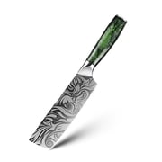 Myvit Damascus Steel Kitchen Knife Japanese Santoku Knife Professional Chef Knife with Easy-Grip Resin Handle and Sheath