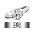 thumbnail image 2 of Adjustable White Gold Plated Open adjustable lovers Ring Copper Rhinestone Studded Jewelry Lovers Couple Wedding, 2 of 7