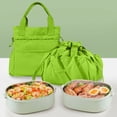 thumbnail image 1 of Lunch Bag For Women Cute Lunch Box Drawstring Handbag Cooler With Multiple Pockets Zip Ties Insulated Handle, 1 of 6