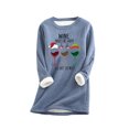 thumbnail image 2 of Tenues d'Hiver pour Femmes, Mode Décontractée d'Hiver, sous-Couche Chaude en Peluche, Imprimé de Noël, Manches Longues, Col Rond, Hauts Tendance en Liquidation, 2 of 6